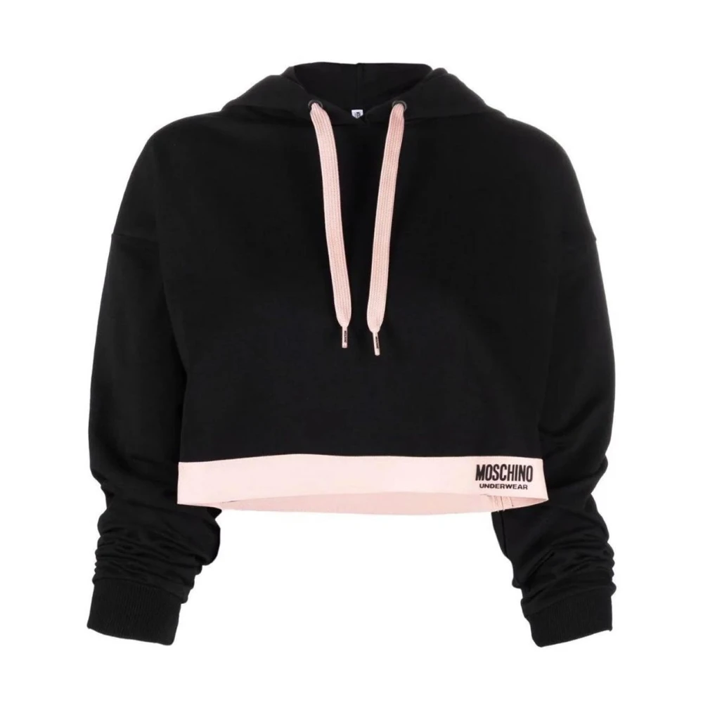 Moschino Zwarte Katoenen Sweatshirt met Logodetail Black Dames