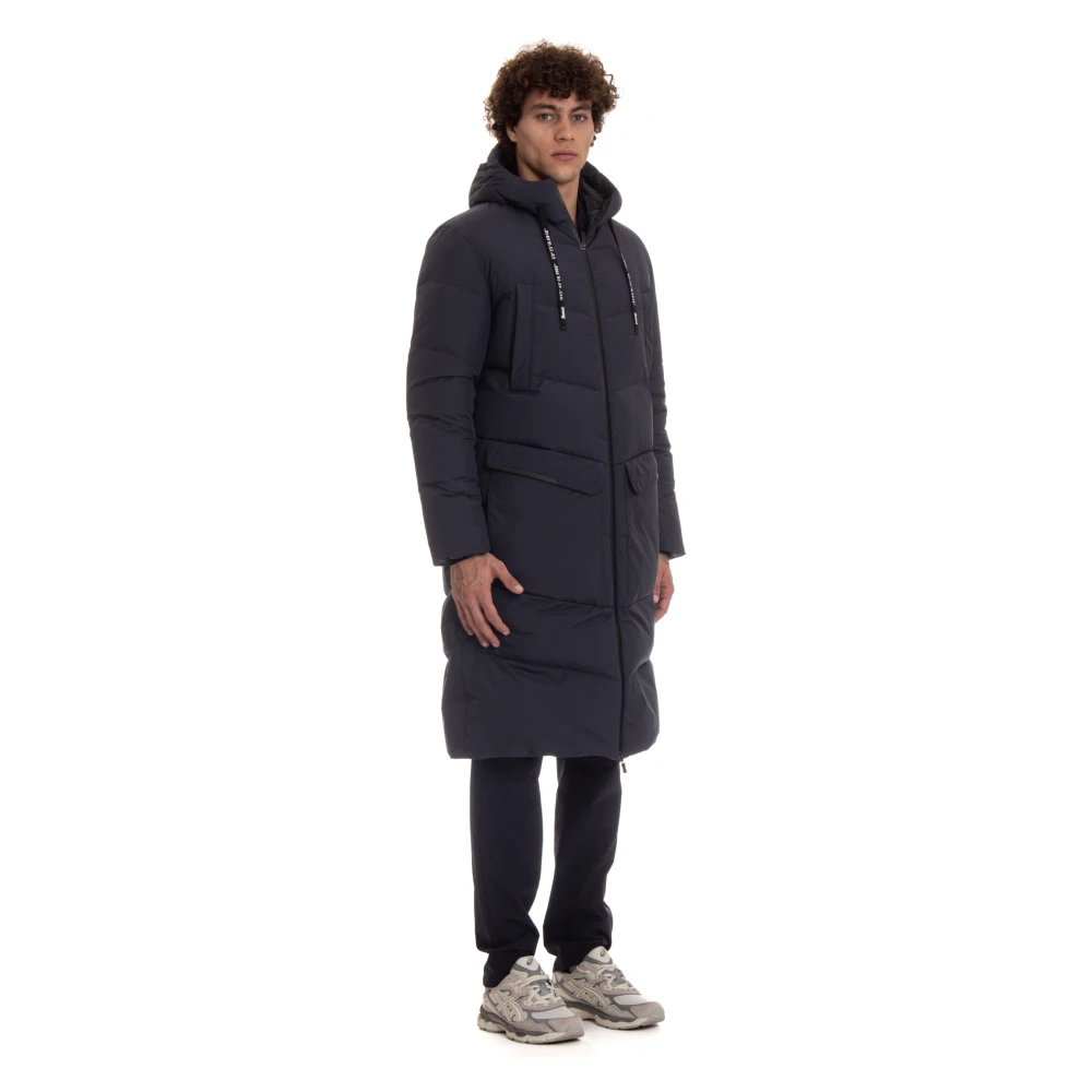 Herno Gewatteerde Lange Jas met Goretex Blue Heren