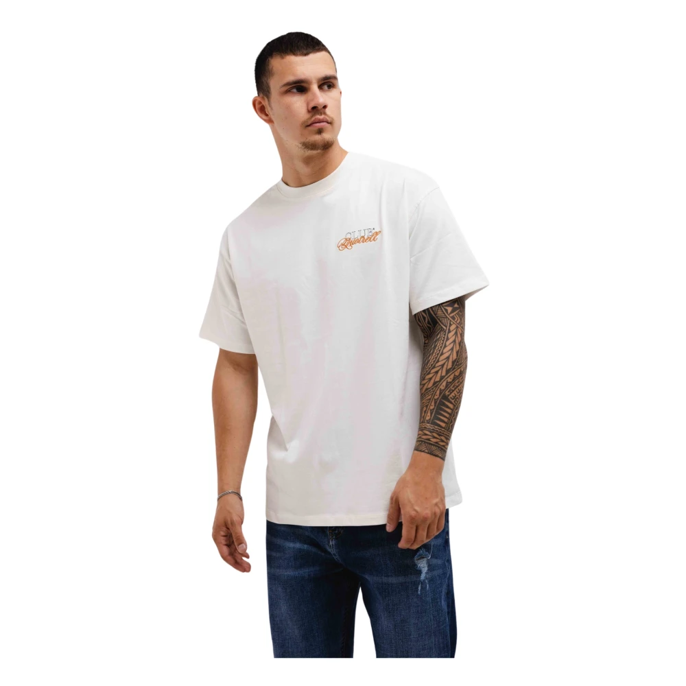 Quotrell Futura T-Shirt Heren Wit Oranje White Heren