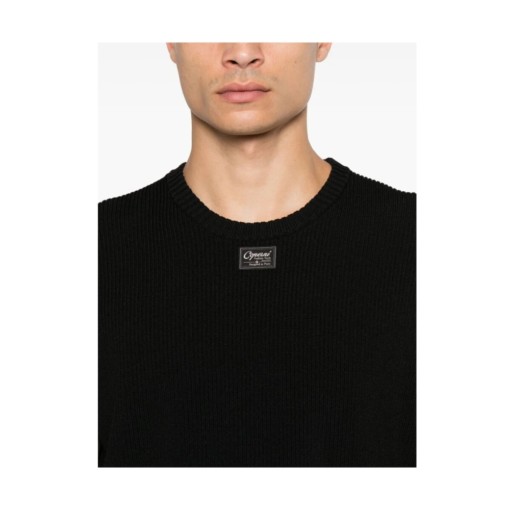Coperni Zwarte Gebreide Mouwloze Trui met Logo Black Heren