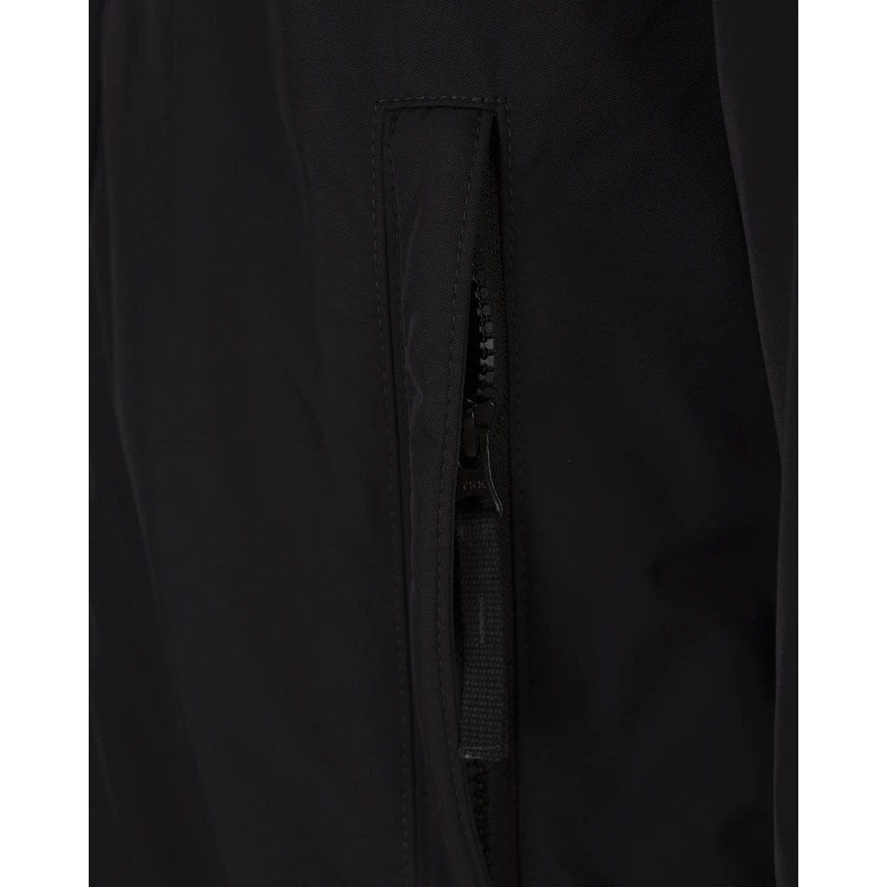 Stone Island Zwarte capuchon blouson polyester jas Black Heren