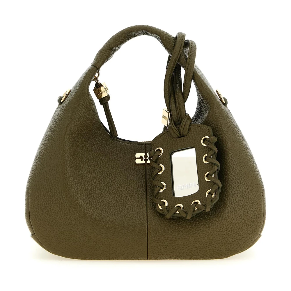 Ganni Mini Hobo Bag - Female - Handbags - Green - One Size - Bags - Image 4