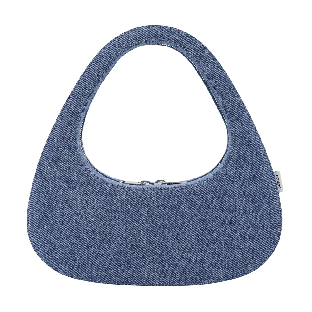 Coperni Women's Blue Swipe Baguette Hobo Bag