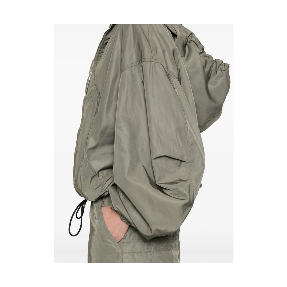 The Attico Olijfgroene Hoodie met Rits Green Dames