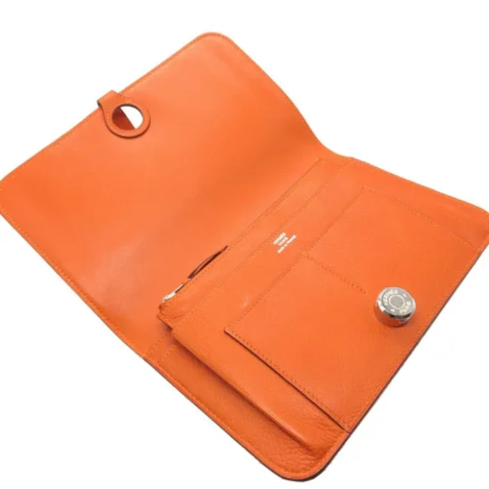 Hermès Vintage Pre-owned Leather wallets Orange Dames