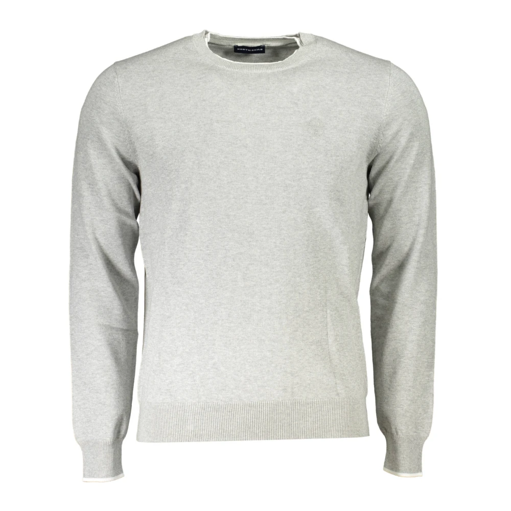 North Sails , Round-Neck Knitwear, Male, Gray, Xl, Gray Long Sleeve Cotton Jumper