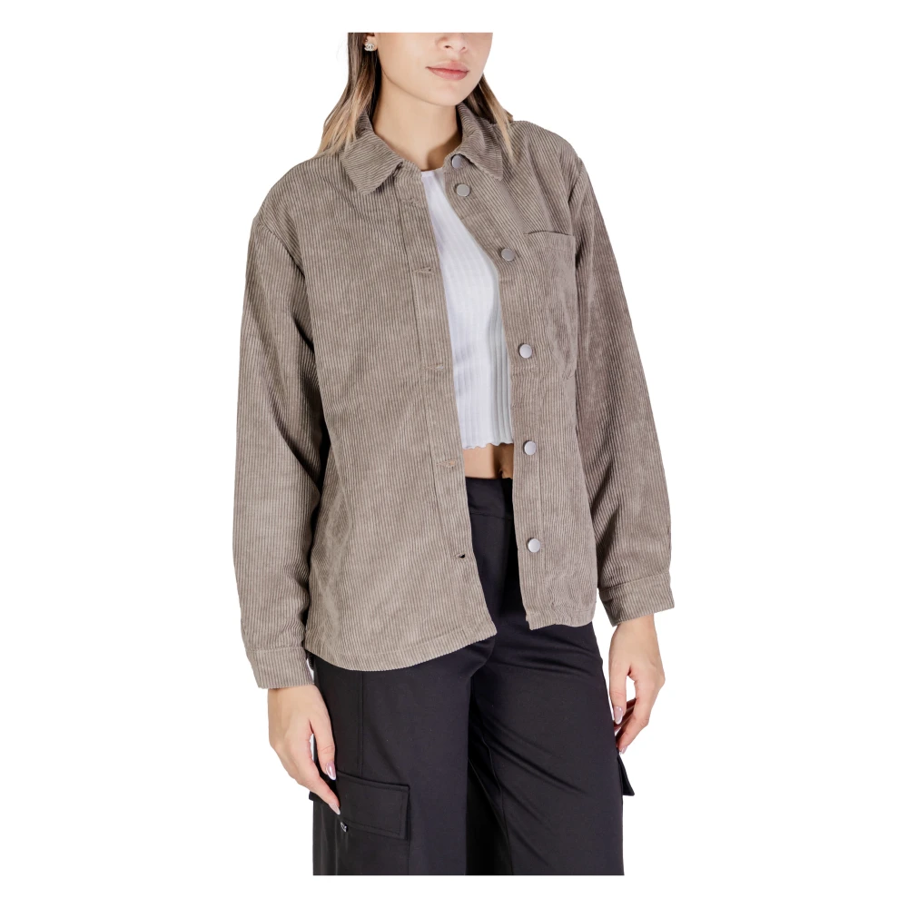 Jacqueline de Yong Beige Blouse met Zakken Beige Dames