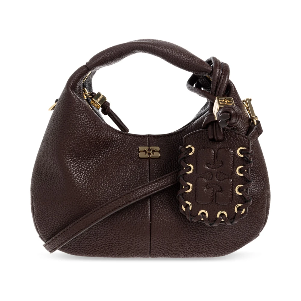 Ganni Mini Hobo Bag - Female - Handbags - Brown - One Size - Bags