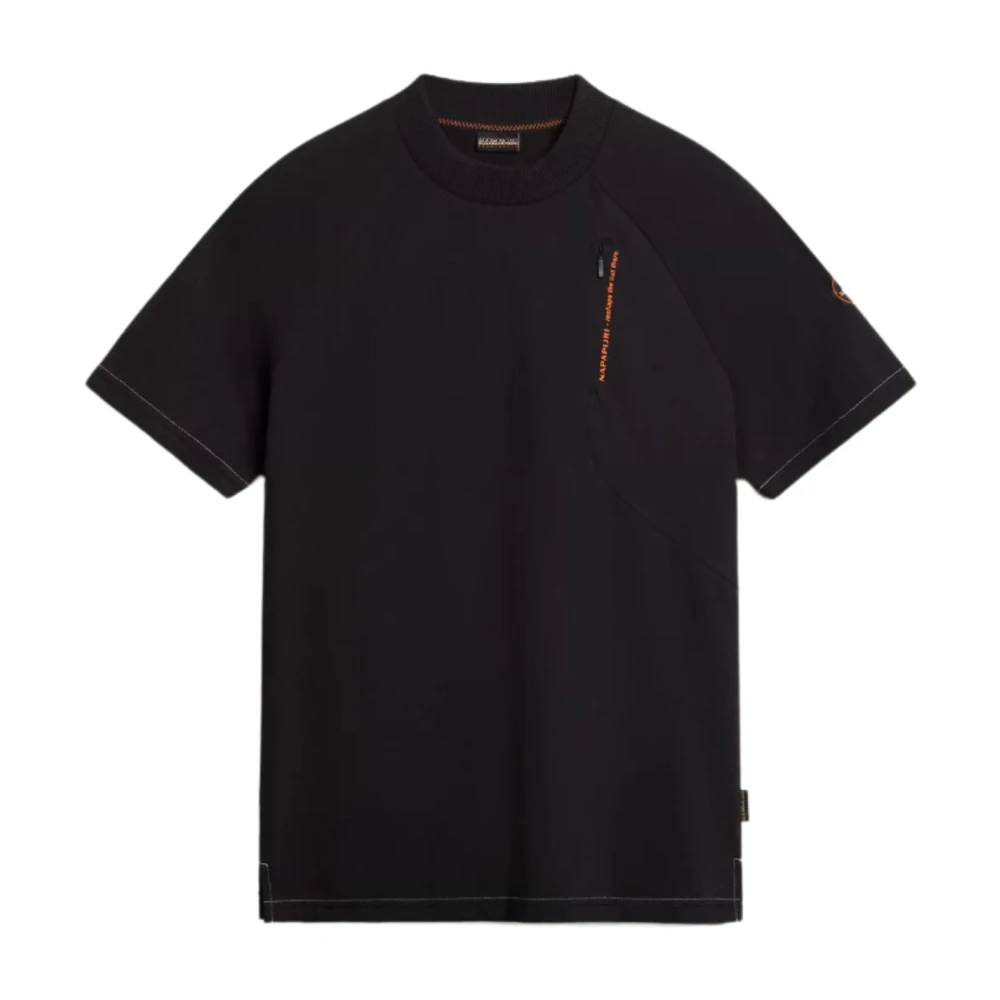 Napapijri Men's Black T-Shirts, 2XL, Cotton Short Sleeve T-Shirt
