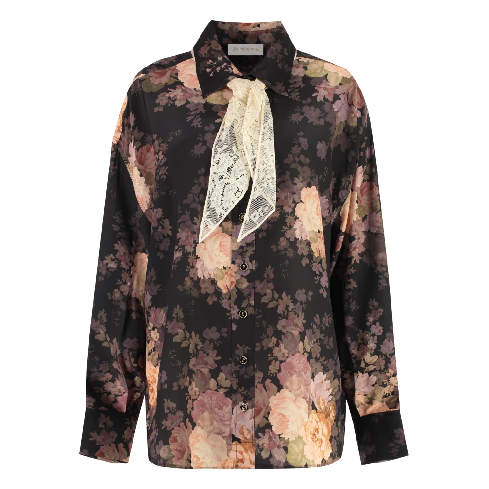 Zimmermann Zijden Strik Gedrukte Shirt Multicolor Dames