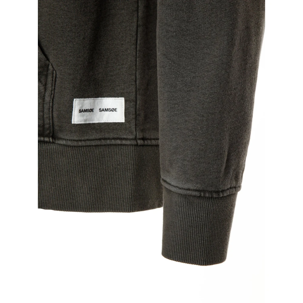 Samsøe Zip Hoodie met relaxte pasvorm Gray Heren
