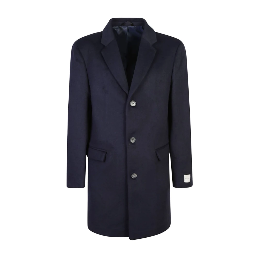 Calvin Klein Blauwe Wollen Jas Blue Heren