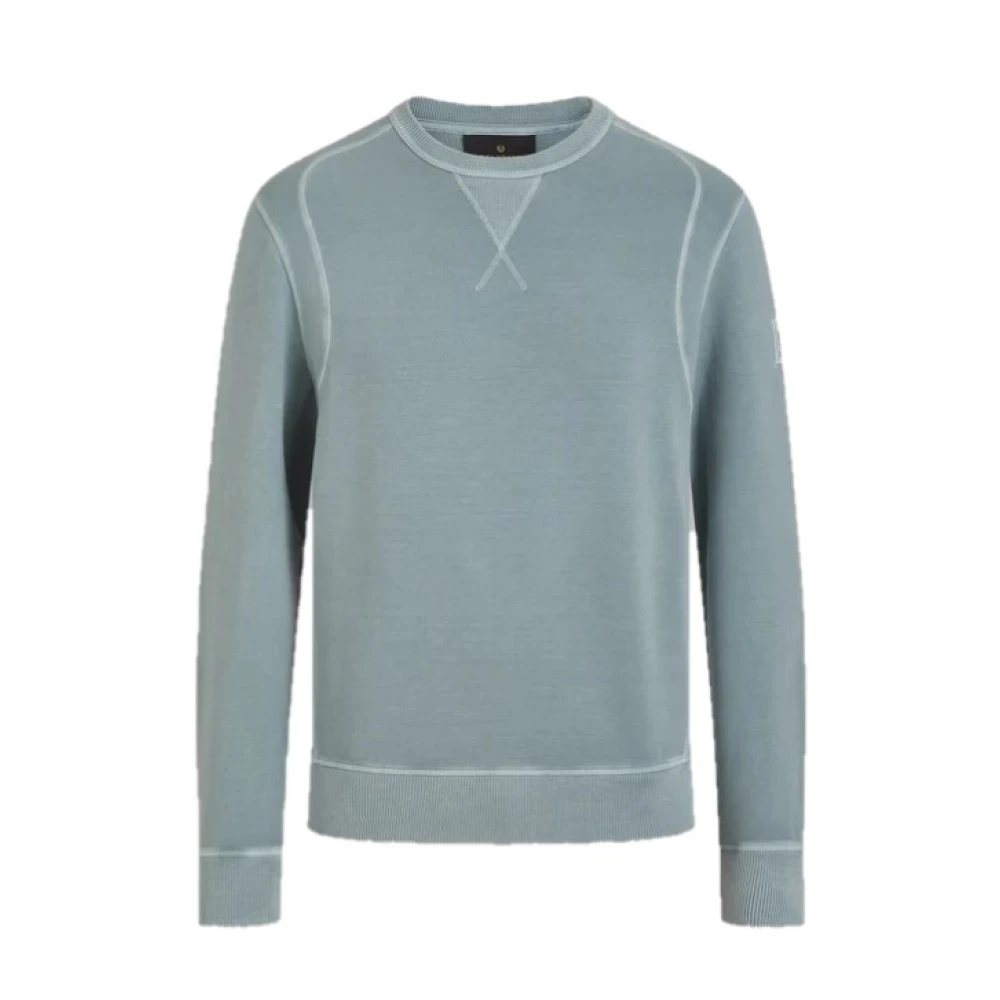 Belstaff Gibe Lichtgewicht Fleece Sweatshirt in Staal Groen Green Heren