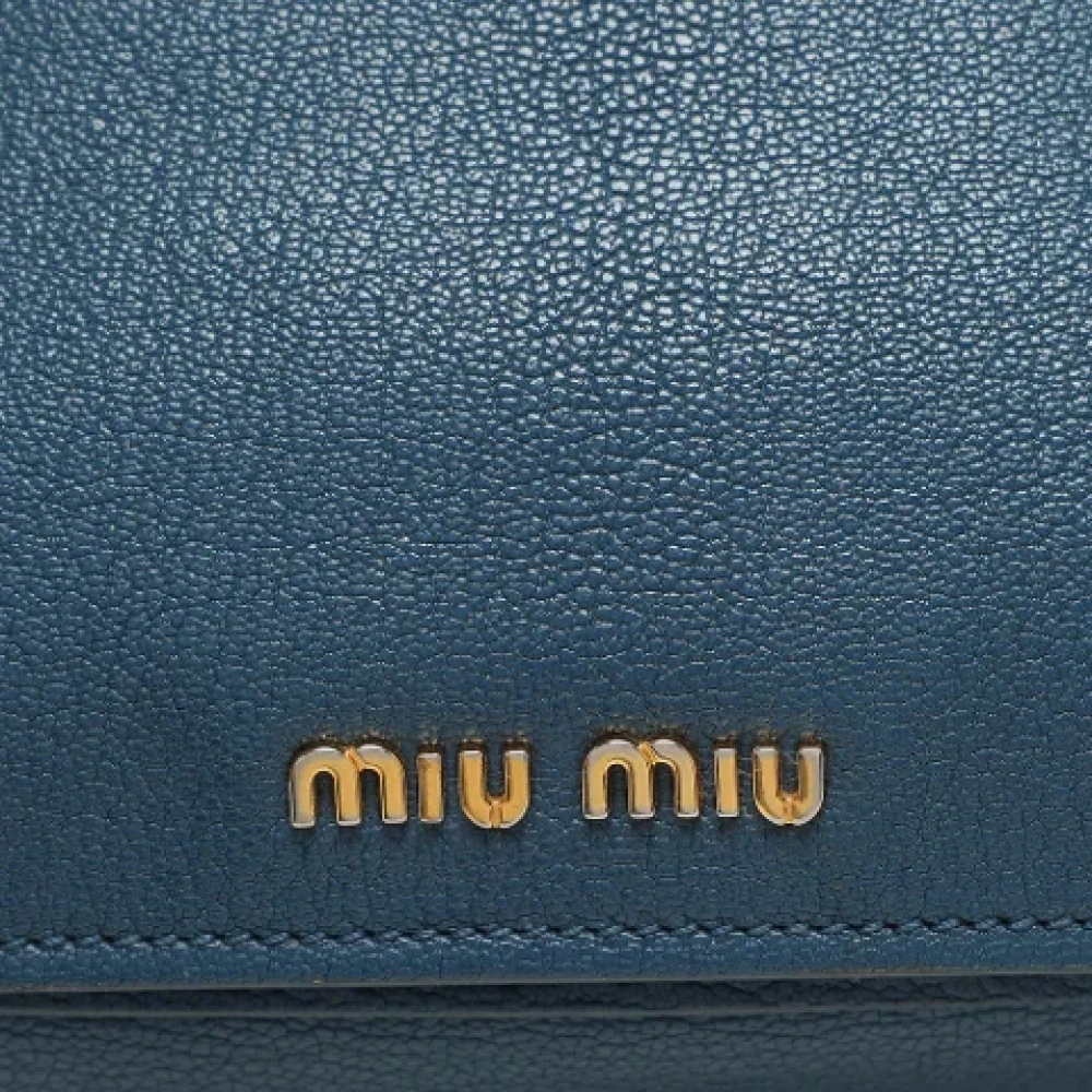 Miu Pre-owned Leather totes Blue Dames