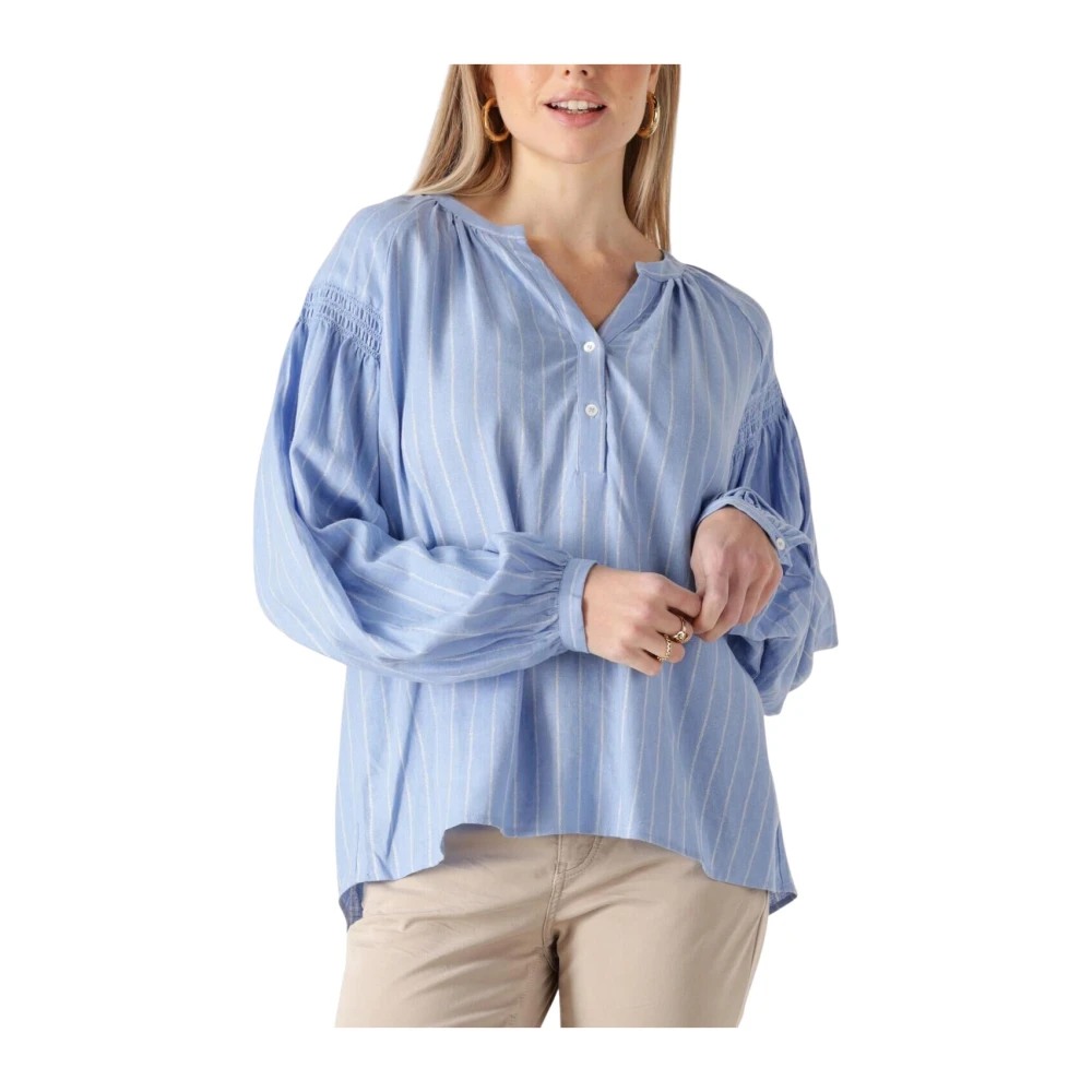 MOS MOSH Elegante Blauwe Blouse voor Stijlvolle Dames Blue Dames