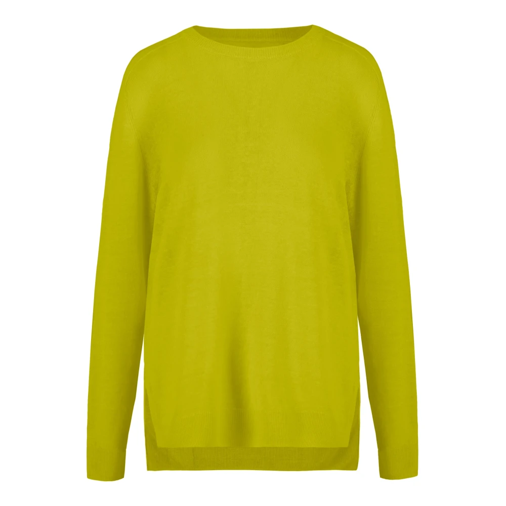 Bomboogie Donna Giallo - Maglia Girocollo In Lino - Knitwear - S