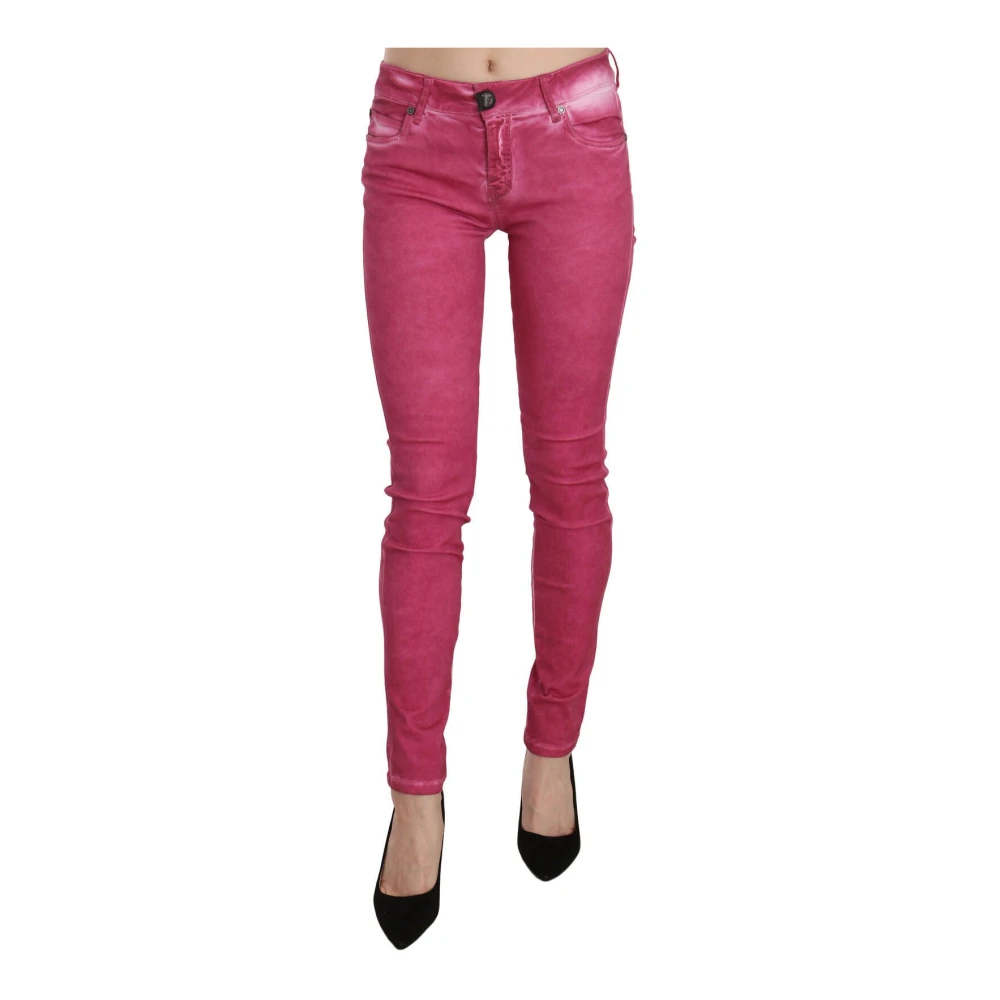 Plein Sud Women's Pink Jenius Mid Waist Skinny Trouser Trousers - Skinny Fit Jeans - W30 - Jeans