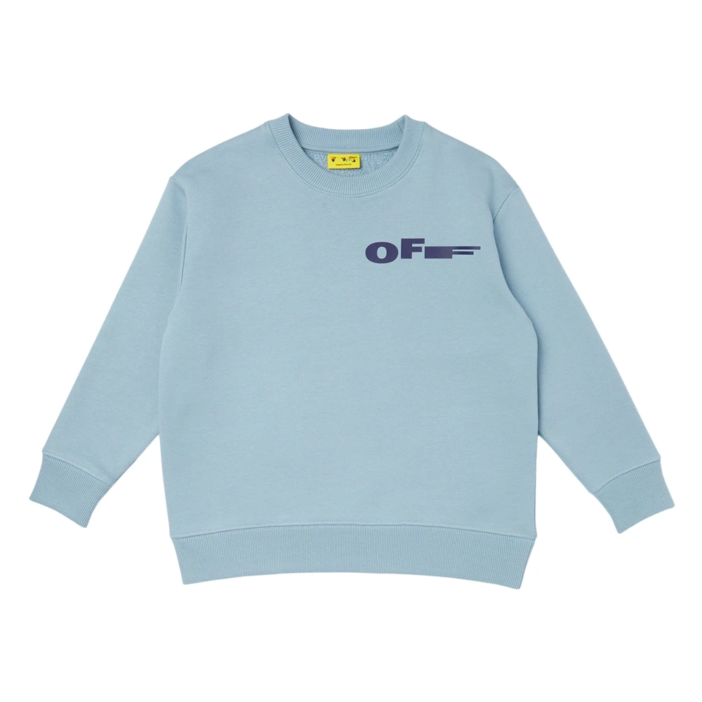 Off White Unisex Kids Blue Type Crewneck - Kids Sweatshirts - 12 Y - Kids