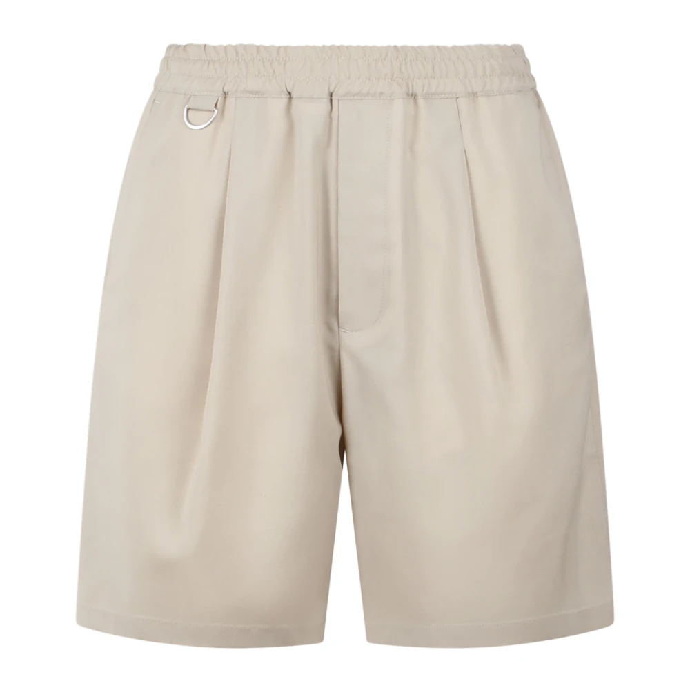 Low Brand Tropische wol shorts Regular Fit Metalen detail Beige Heren