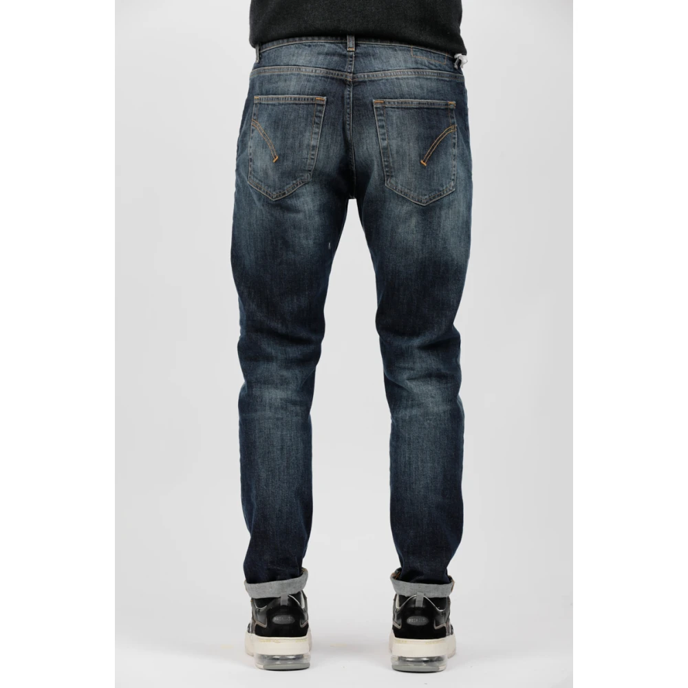 Dondup Donker denim worteljeans stretch Blue Heren
