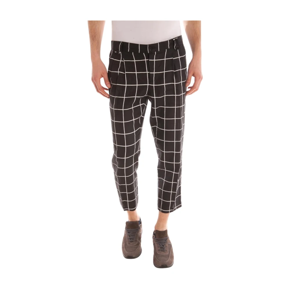 Daniele Alessandrini Black Cropped Trousers - Male - Cropped Trousers - Xs - Trousers