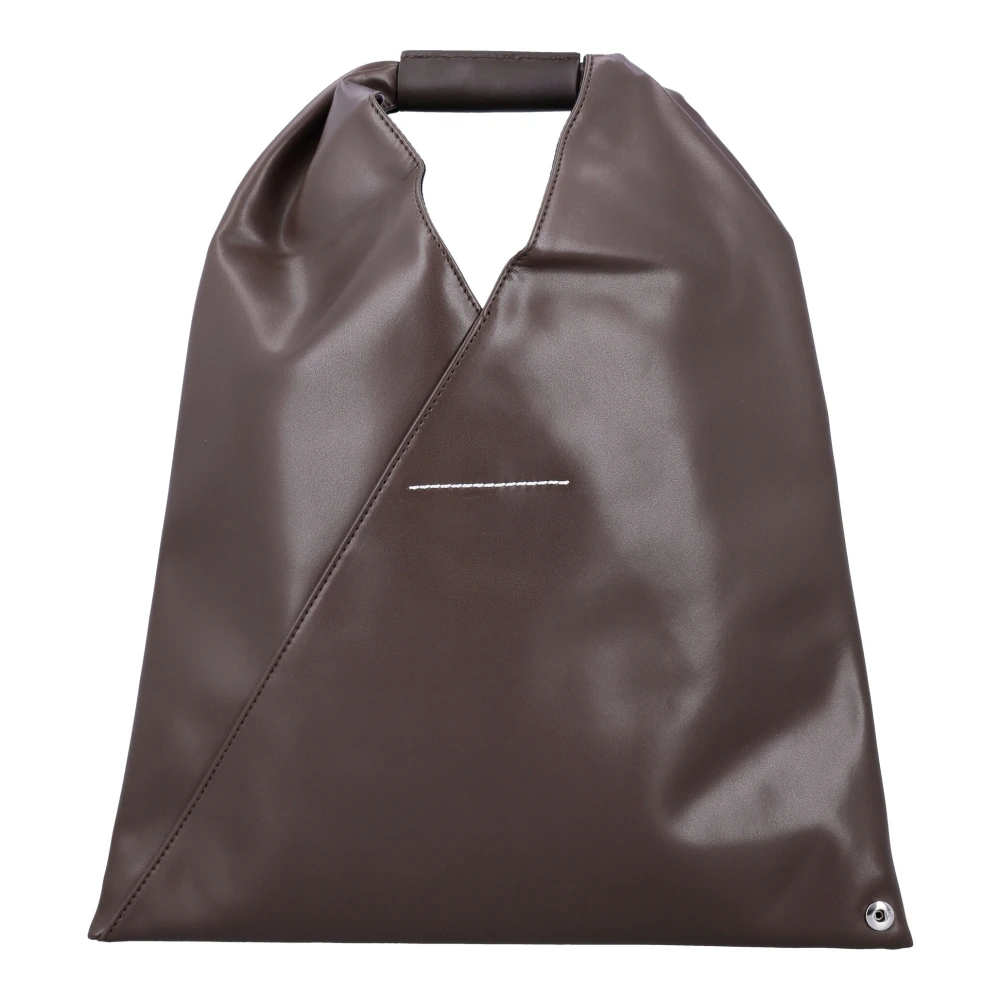 MM6 Maison Margiela Bruine Driehoekige Handtas met Bovenhandvat Brown Dames