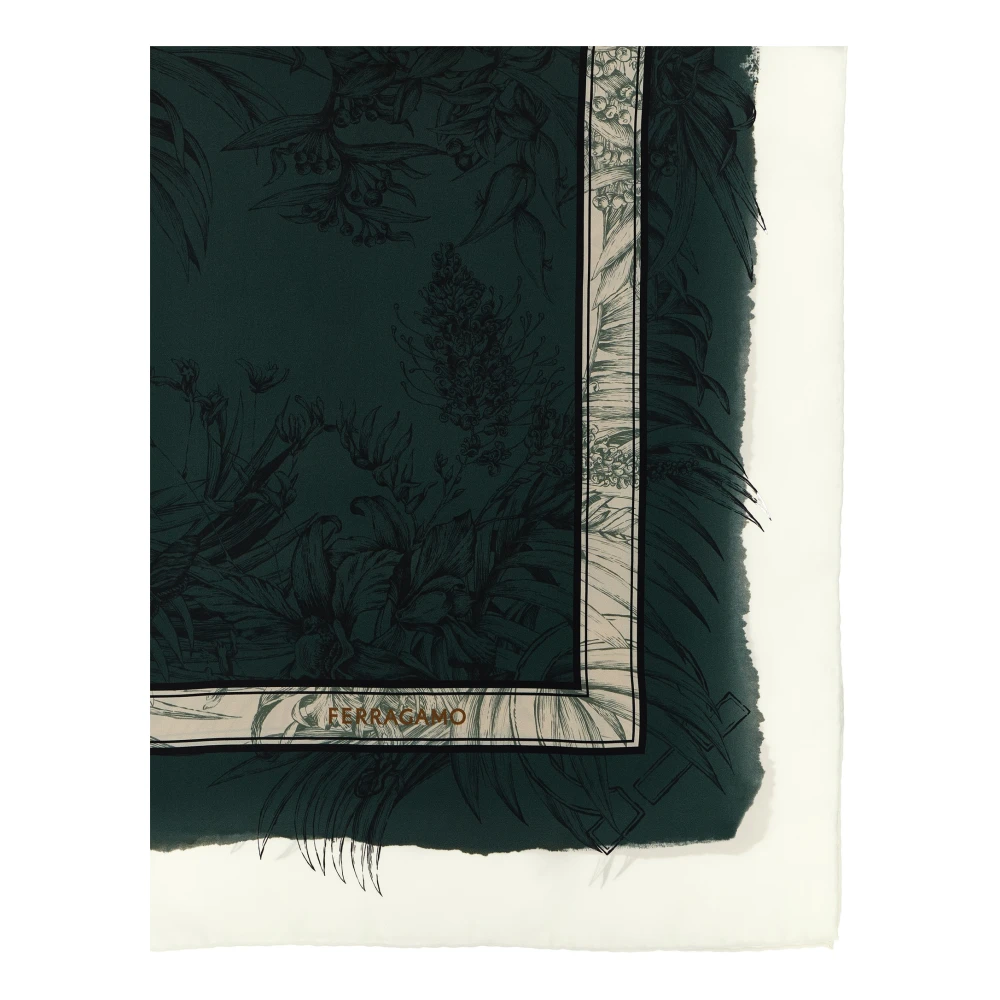 Ferragamo Women's Multicolor Silk Scarves, One Size, Gravure Print Scarf