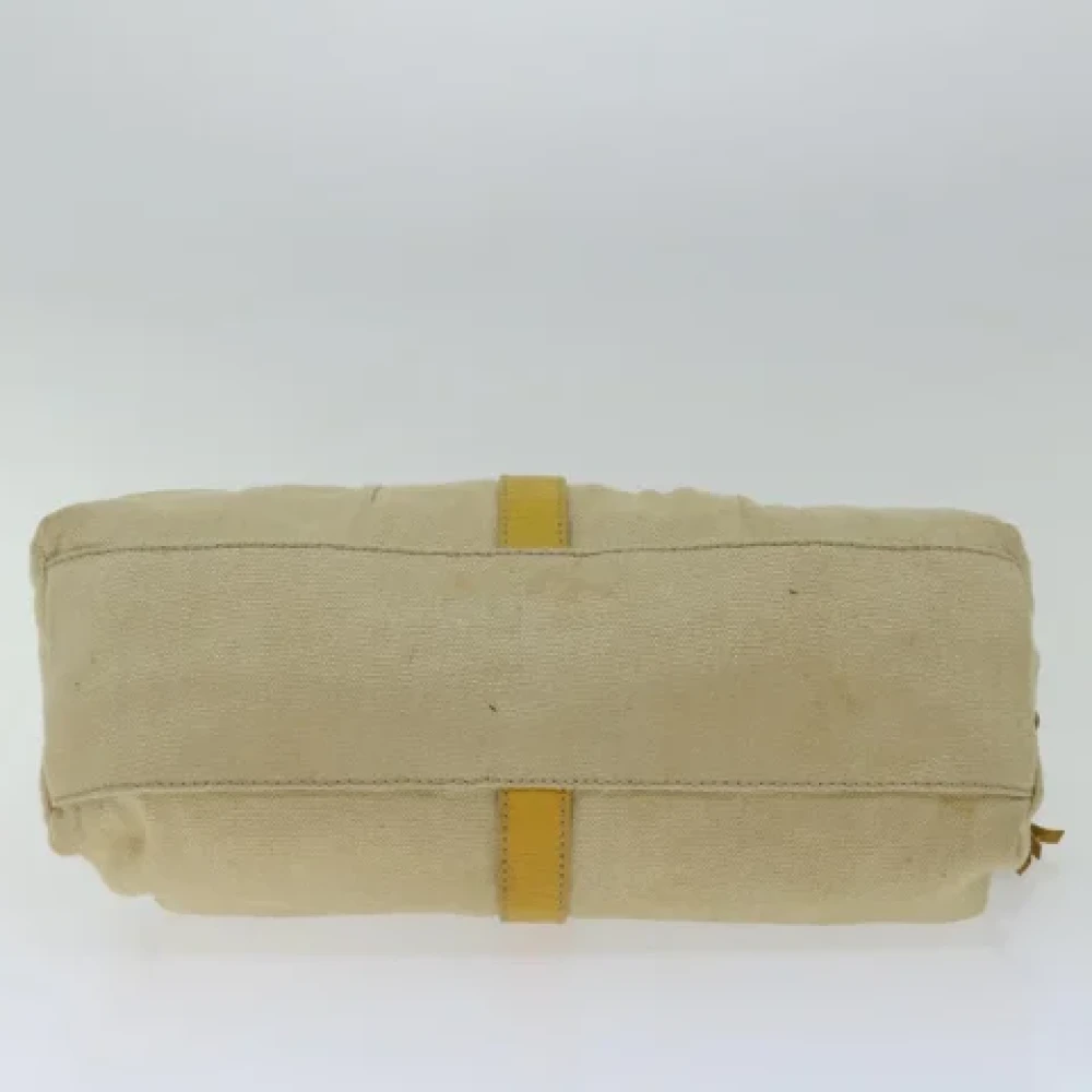 Celine Vintage Pre-owned Canvas handbags Yellow Dames