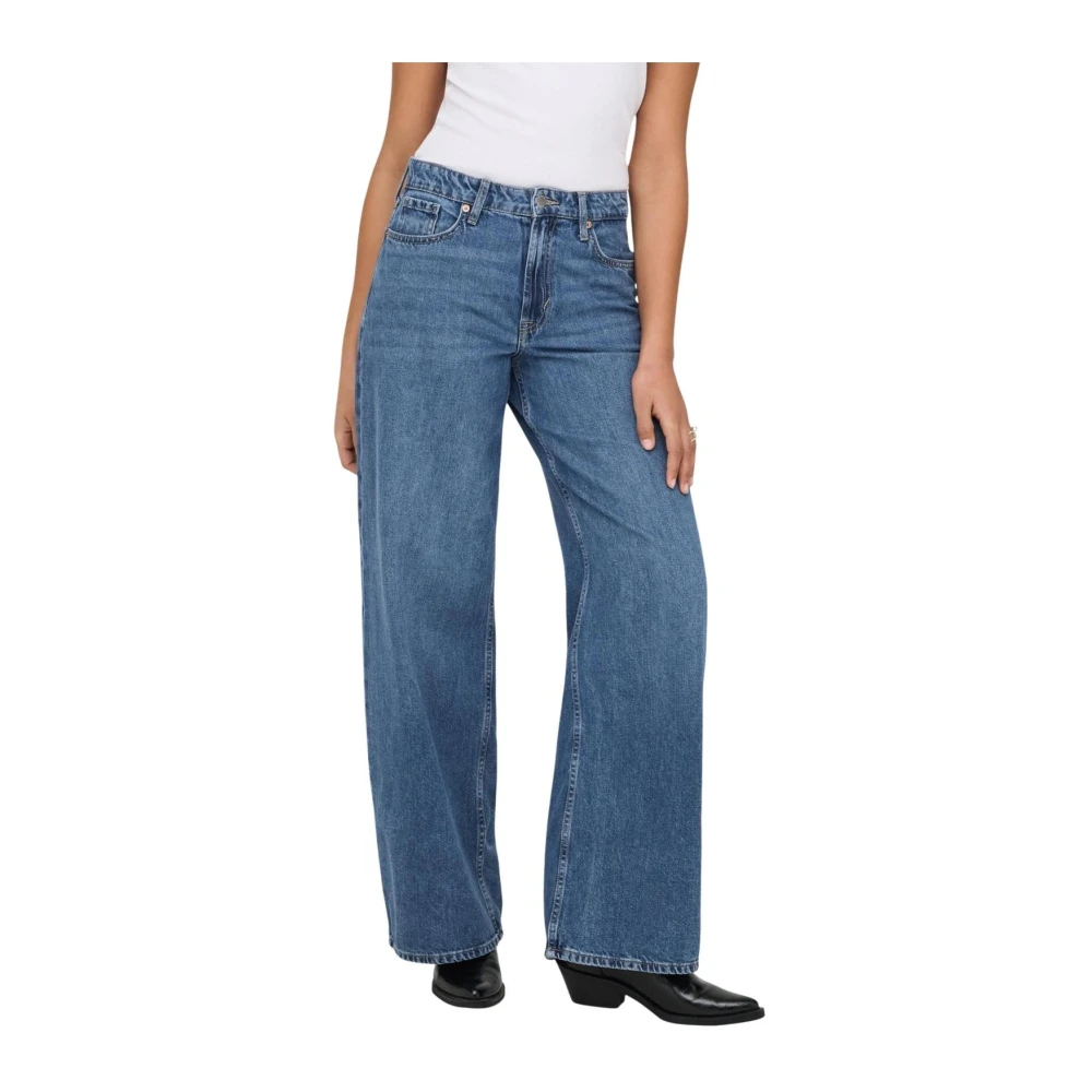 Only Donna Bleu Jeans A Gamba Larga Silky Soft - Immagine 3