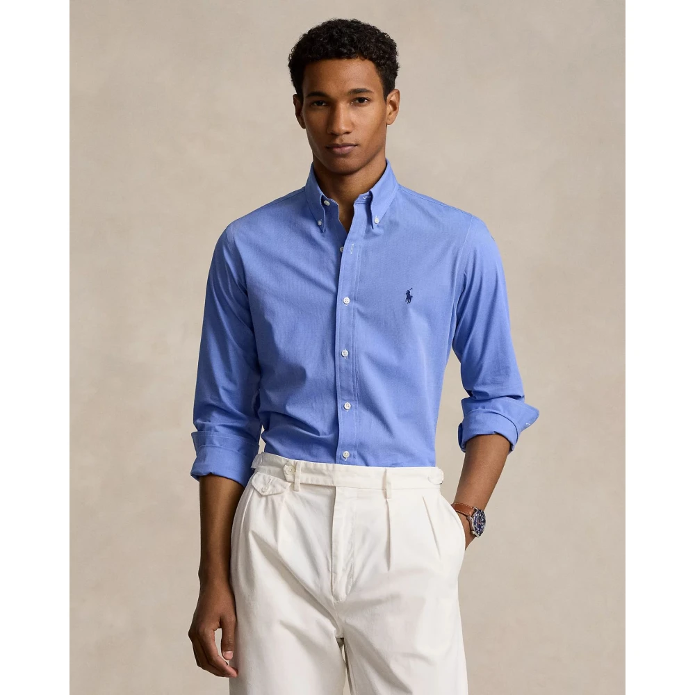 Polo Ralph Lauren Slim-Fit Stretch Popeline Overhemd Blue Heren