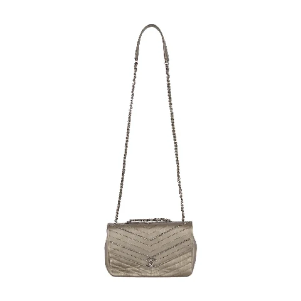 Chanel Leather -bags Gray Dames