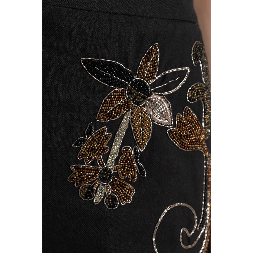 Forte Broek met glinsterende applicaties Black Dames