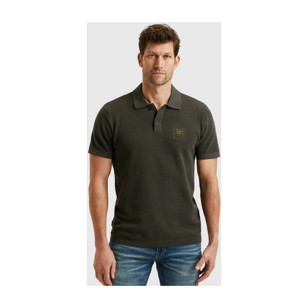 PME Legend Katoenen Polo met Korte Mouwen Green Heren
