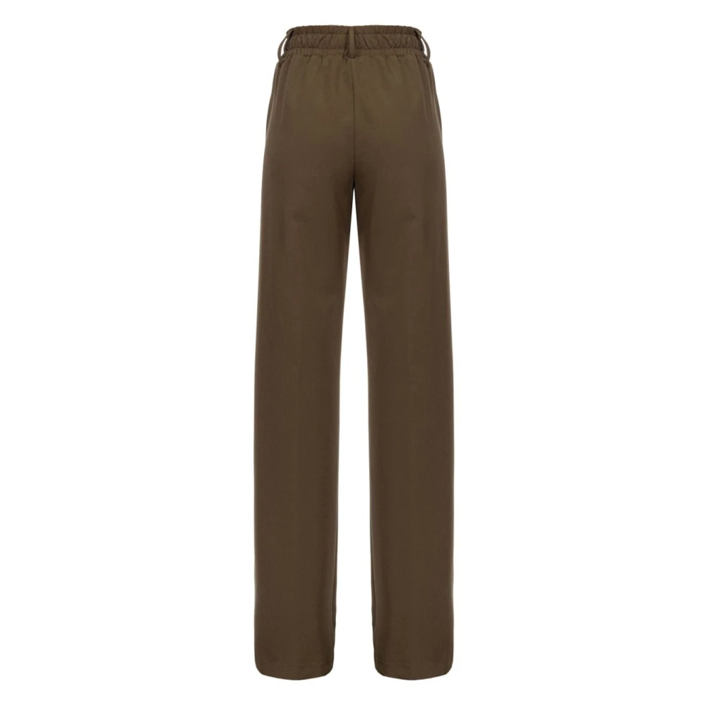 pinko Elastische Taille Rechte Pijp Broek Green Dames