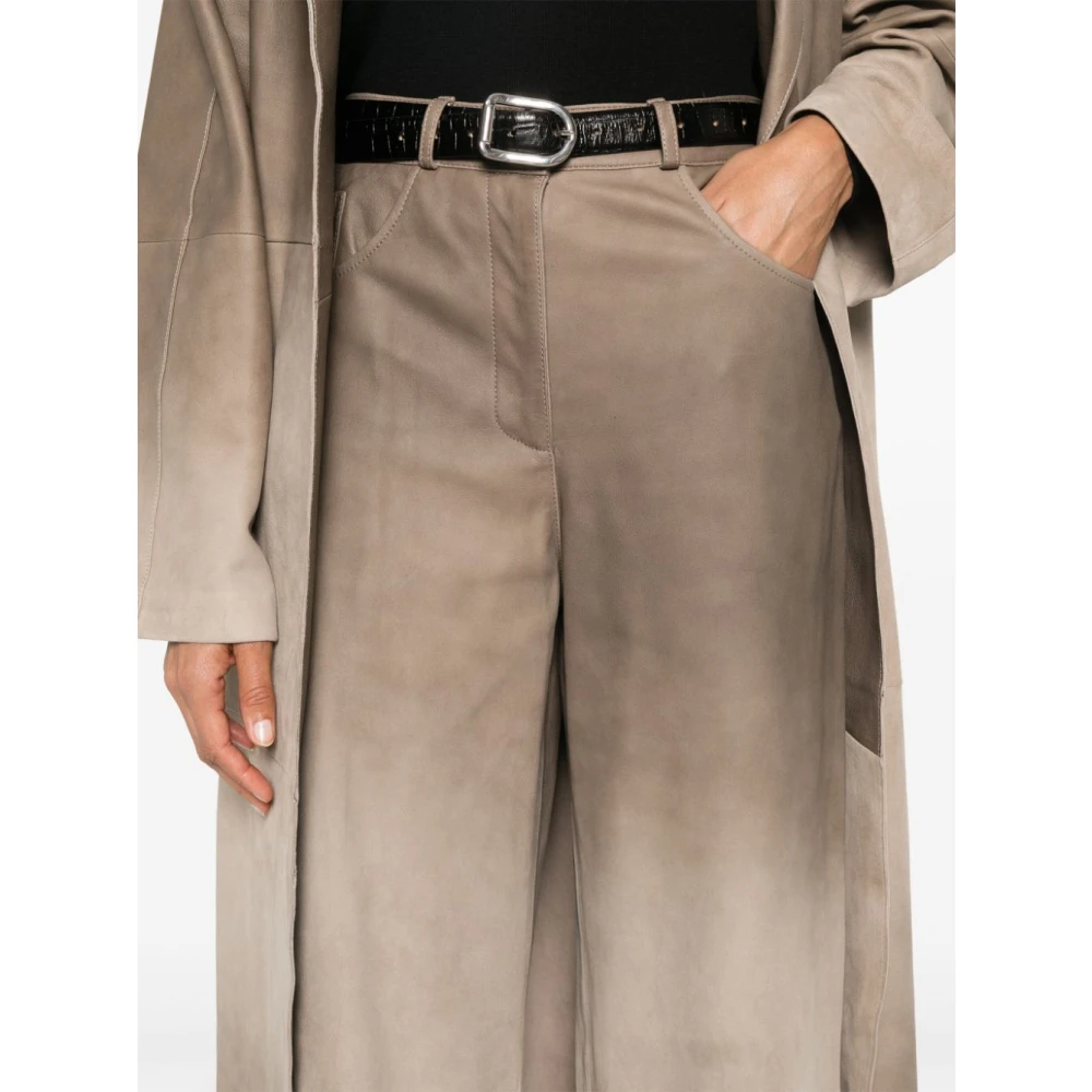 Arma Gradient Grey Wijde Broek Beige Dames