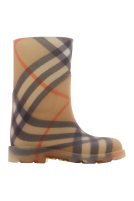 bottes-enfants-a-carreaux-marron-bout-rond