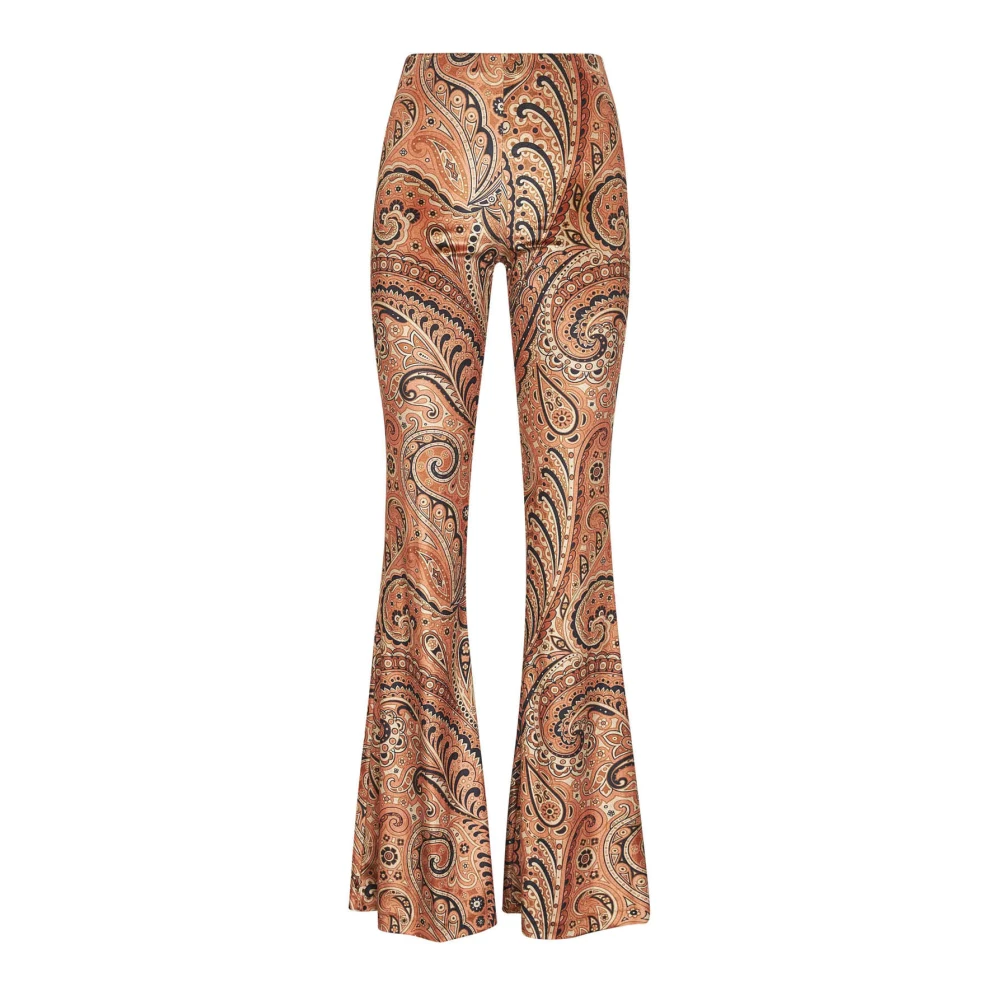 Etro Women's Multicolor Wide Trousers, Xs, Flared Paisley Print Trousers