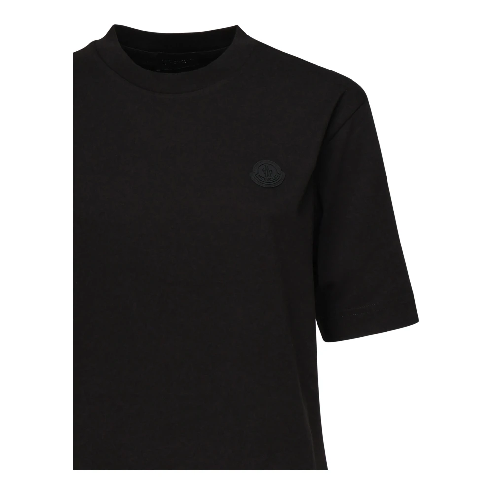 Moncler Zwarte Katoenen T-shirts en Polos Black Dames