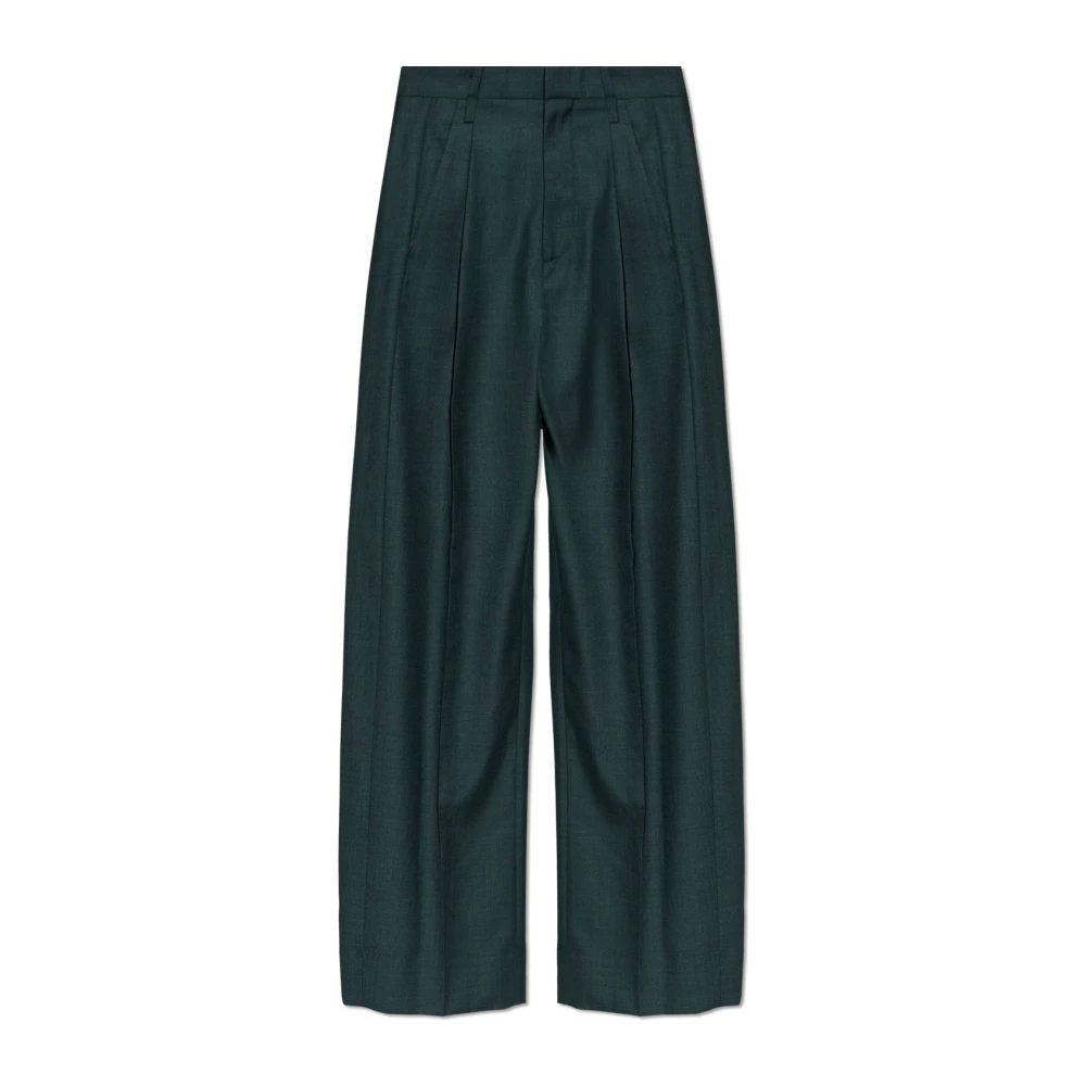 Victoria Beckham Women's Green Ethel Virgin Wool Wide-Leg Pants UK Size 8 - Mytheresa - Image 3