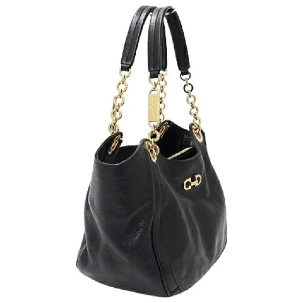 Salvatore Ferragamo Pre-owned Leather shoulder-bags Black Dames
