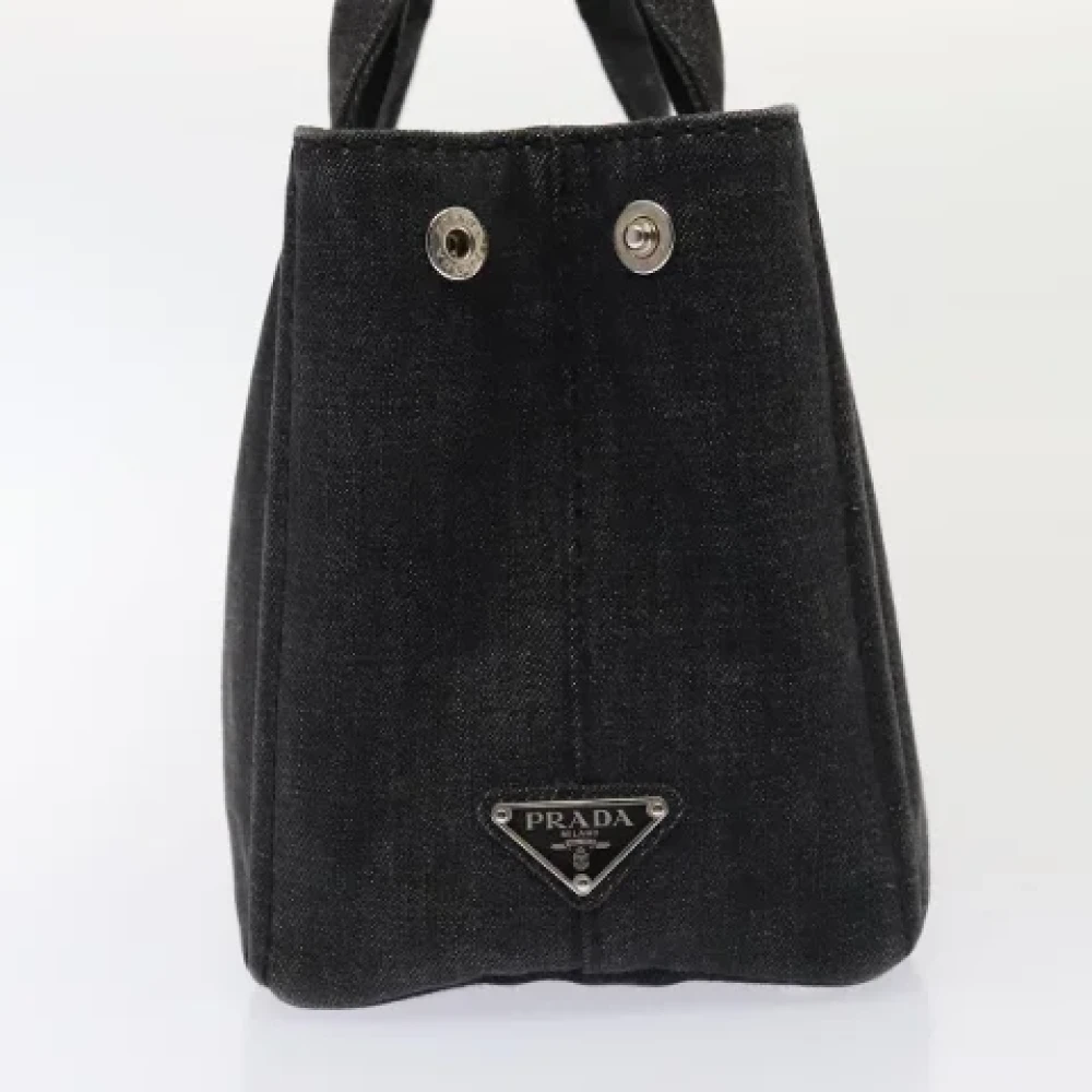 Prada Vintage Pre-owned Canvas handbags Black Dames