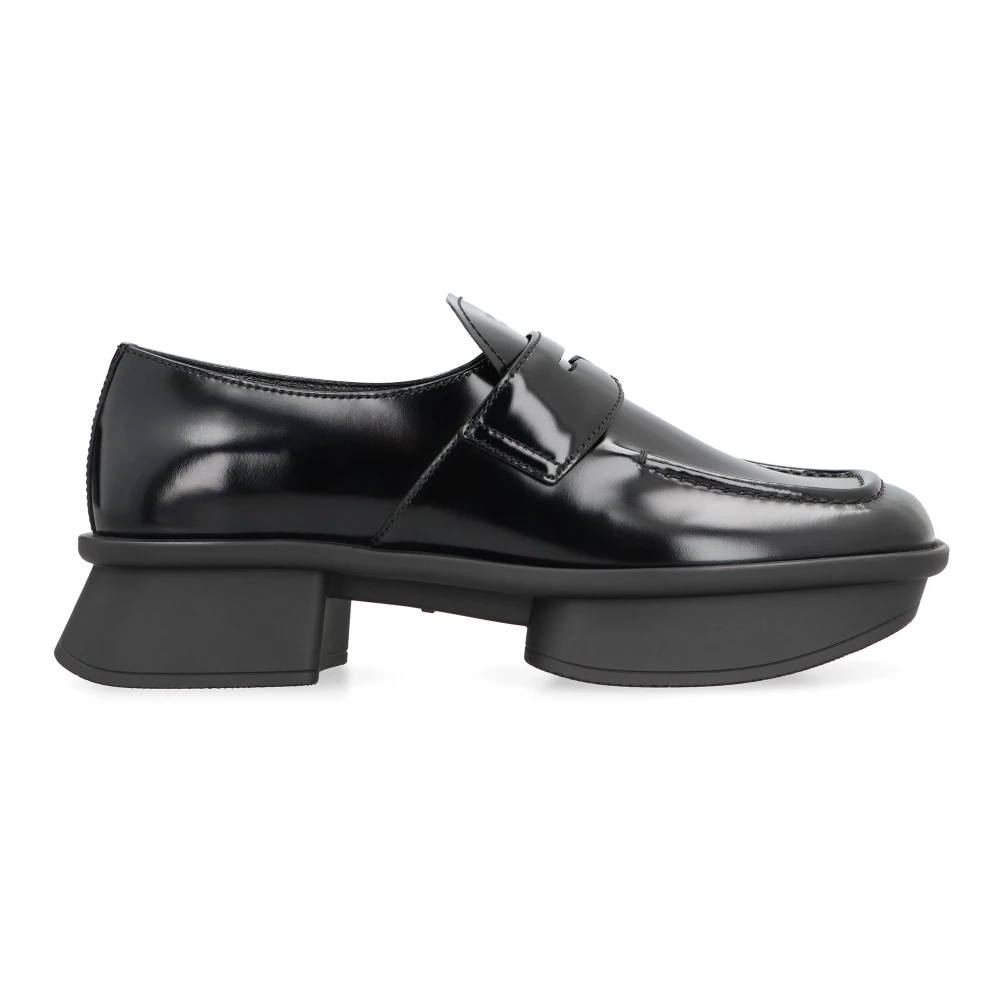 Prada Women's Black Equal Brushed Leather Loafers
