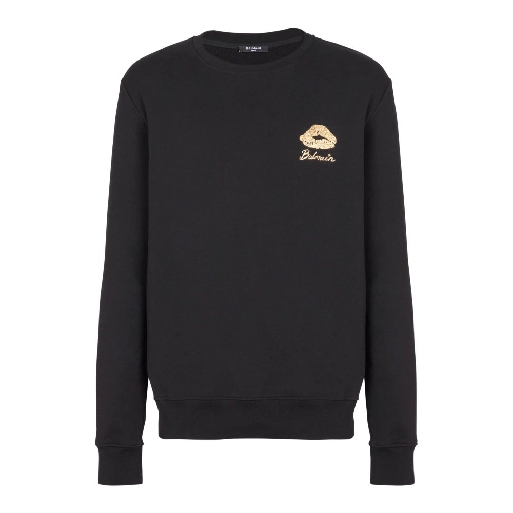 Balmain Sweatshirt met kusprint Black Heren