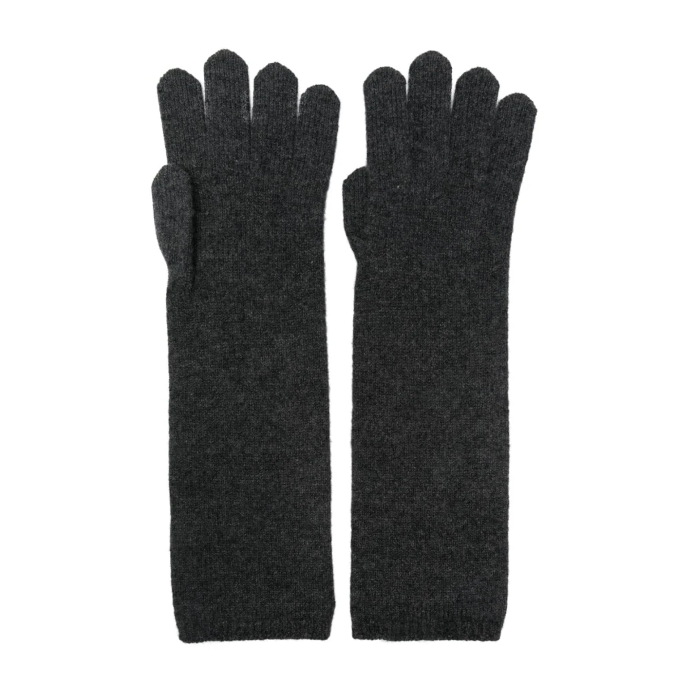 Max Mara Kasjmier Gebreide Grijze Handschoenen Gray Dames