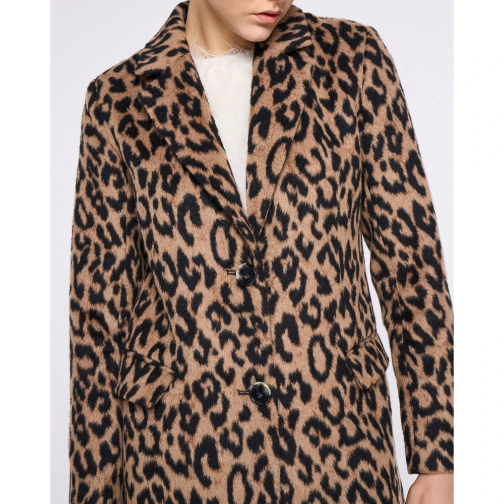 Silvian Heach Luipaardprint Klassieke Jas Multicolor Dames