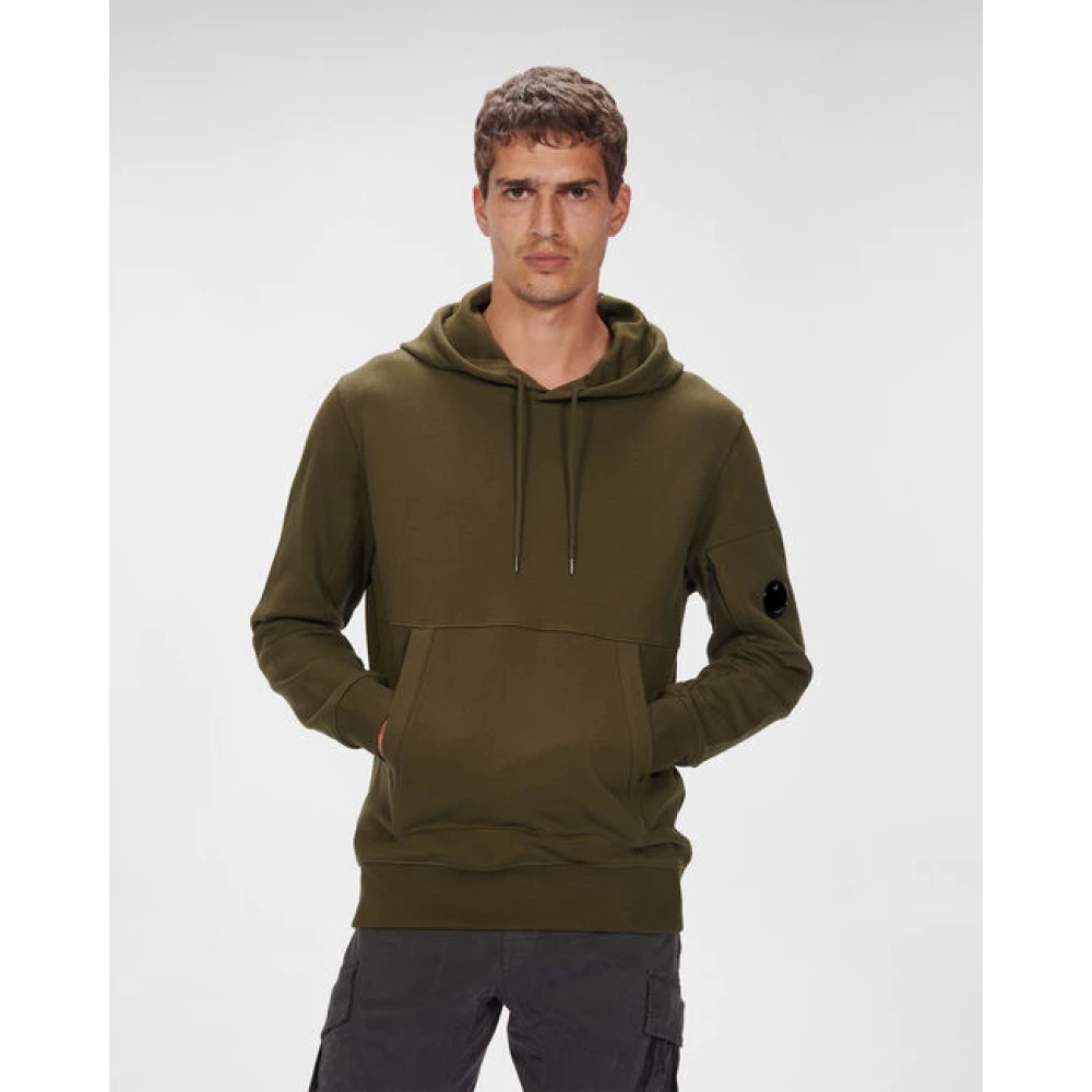 C.P. Company Diagonal Fleece Pullover Hoodie Green Heren