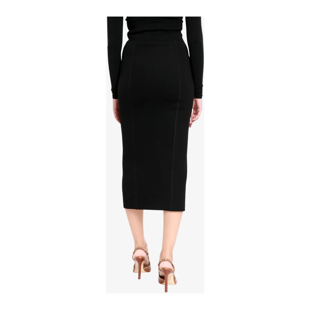 Erika Cavallini Zwarte Milan Stitch Slim Fit Rok Black Dames