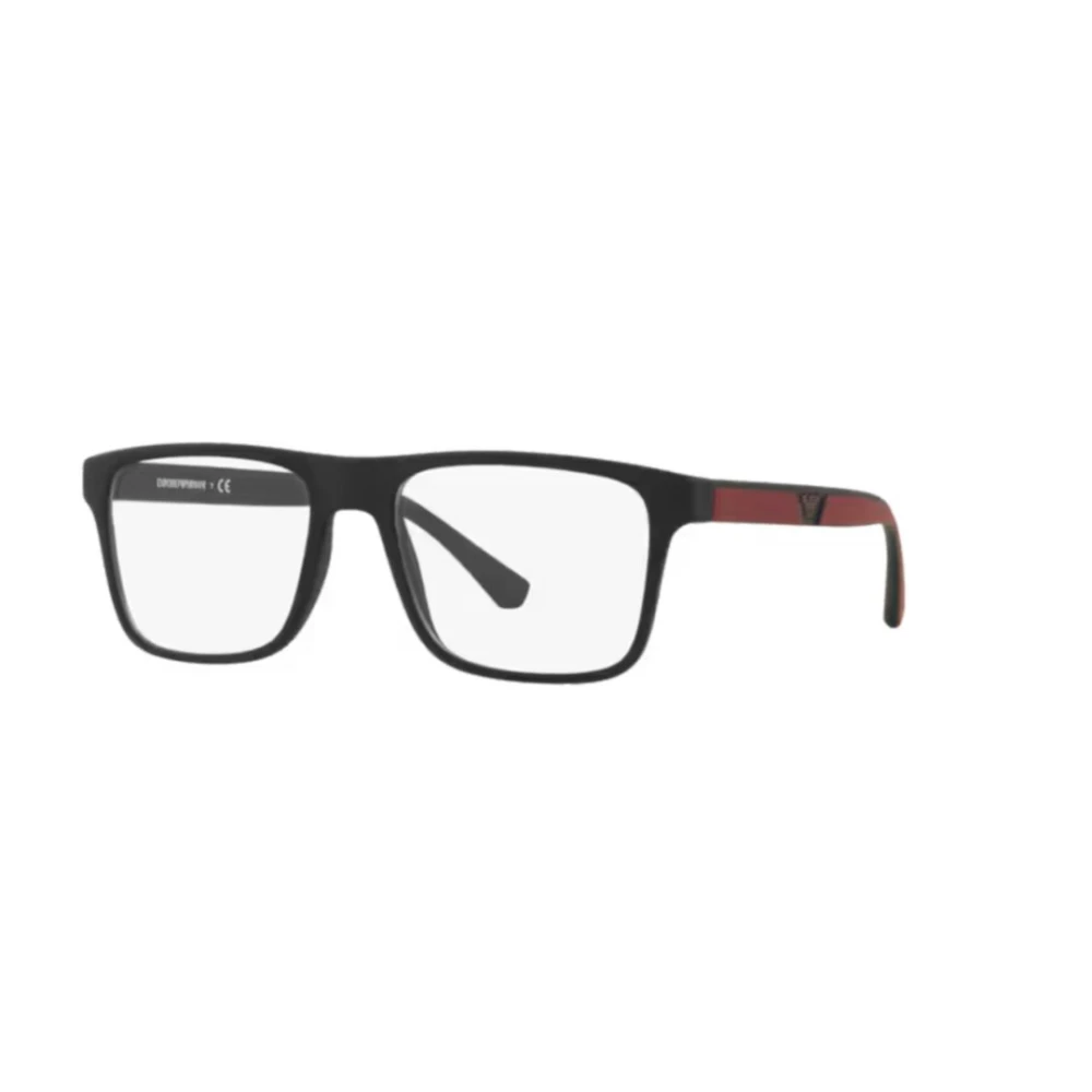 Emporio Armani Matzwarte Rechthoekige Zonnebril Black Heren