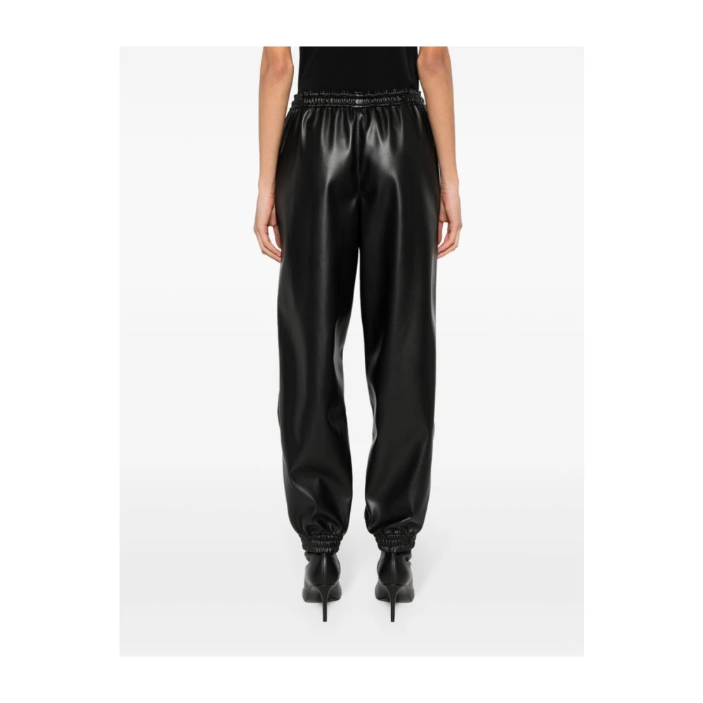 Stella Mccartney Zwarte Imitatieleren Broek Black Dames