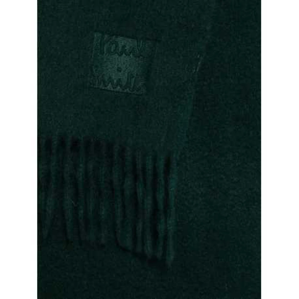Paul Smith Groene Kasjmier Sjaal Met Franjes Pompoms Green Unisex